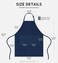 Syntus 4 Pack Adjustable Bib Apron with 2 Pockets Unisex, Polyester, Blue