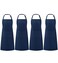 Syntus 4 Pack Adjustable Bib Apron with 2 Pockets Unisex, Polyester, Blue