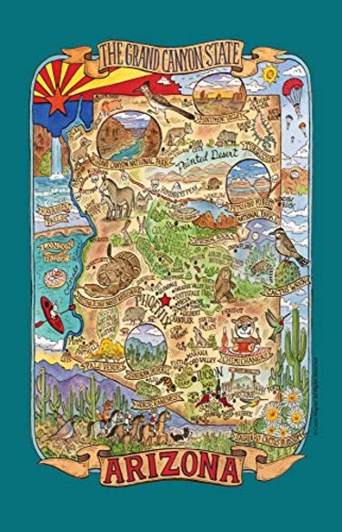 Kay Dee Designs Kitchen Map Textile Dish Towel, Arizona