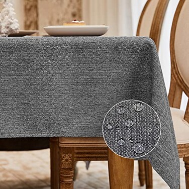 BALCONY &amp; FALCON Rectangle Table Cloth Waterproof Gray 85"x57