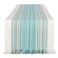 DII Everyday Collection Fringed Stripe Tabletop, Table Runner, 14x72, Teal