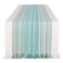 DII Everyday Collection Fringed Stripe Tabletop, Table Runner, 14x72, Teal