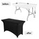 Peomeise 4FT Spandex Table Cover Rectangular Stretch Spandex Tablecloth (Black,4FT)