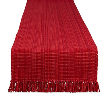 DII Variegated Tabletop Collection, Table Runner3x108, Tango Red