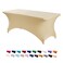Peomeise 6FT Spandex Table Cover Rectangular Stretch Spandex Tablecloth (Champagne,6FT)