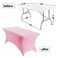 Peomeise 2PCS 6FT Spandex Table Cover Rectangular Stretch Spandex Tablecloth (Pink,6FT)