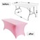 Peomeise 2PCS 6FT Spandex Table Cover Rectangular Stretch Spandex Tablecloth (Pink,6FT)