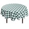 Hiasan Checkered Round Tablecloth 70 Inch, Forest Green and White