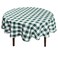 Hiasan Checkered Round Tablecloth 70 Inch, Forest Green and White