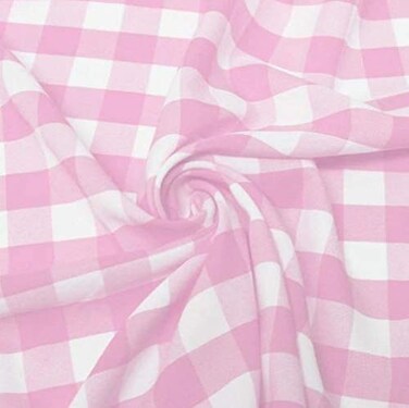1" Checkered Gingham PolyPoplin Fabric by The Yard - 60 Inch Wide for Sewing, Quilting, Tablecloths, Curtains, Apparel, Crafting, DIY Projects