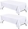 WEALUXE 2 Pack White Kitchen Table Cloth for Folding Table 4ft 60x84 in ] Rectangle Tablecloth Set, Stain and Wrinkle Resistant Washable Polyester Table Cover for Dinner Table, Wedding, Party