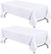 WEALUXE 2 Pack White Kitchen Table Cloth for Folding Table 4ft 60x84 in ] Rectangle Tablecloth Set, Stain and Wrinkle Resistant Washable Polyester Table Cover for Dinner Table, Wedding, Party