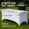 Stretch Spandex Table Covers 4FT, Pack of 2 Fitted Tablecloths for Rectangle Tables, Stretchy Wrinkle Resistant Folding Table Cover, White