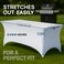 Stretch Spandex Table Covers 4FT, Pack of 2 Fitted Tablecloths for Rectangle Tables, Stretchy Wrinkle Resistant Folding Table Cover, White