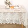 Ivory Lace Tablecloth 60x120 Inch Wedding Rectangular Table Cloth Overlay