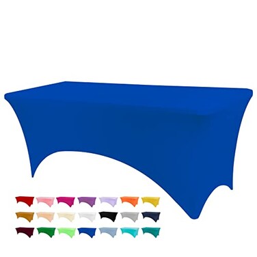 BDDC 6ft Stretch Spandex Fitted Table Cloth for 6 Foot Tables