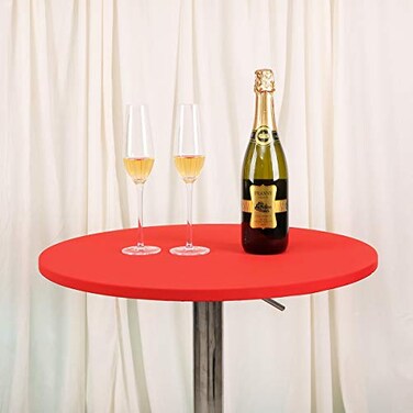 JISEN Cocktail Spandex Round Tablecloth Fitted Stretchable Table Cap 30 Inch A-Red