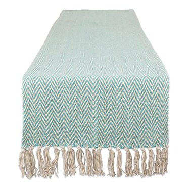 DII Woven Basic Tabletop Collection, Chevron Table Runner, 15x108, Aqua