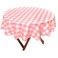 Hiasan Checkered Round Tablecloth 50 Inch Waterproof, Pink and White