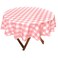Hiasan Checkered Round Tablecloth 50 Inch Waterproof, Pink and White