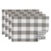 DII Gingham Check Tabletop Collection, Gray, Placemat Set