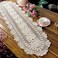 Hetao 12x35 100% Cotton Handmade Crochet lace Table Runners Oblong Tablecloth Doilies Doily,Beige