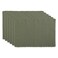 DII Basic Everyday Ribbed Tabletop 100% Cotton, Placemat Set, 13x19, Artichoke, 6 Piece