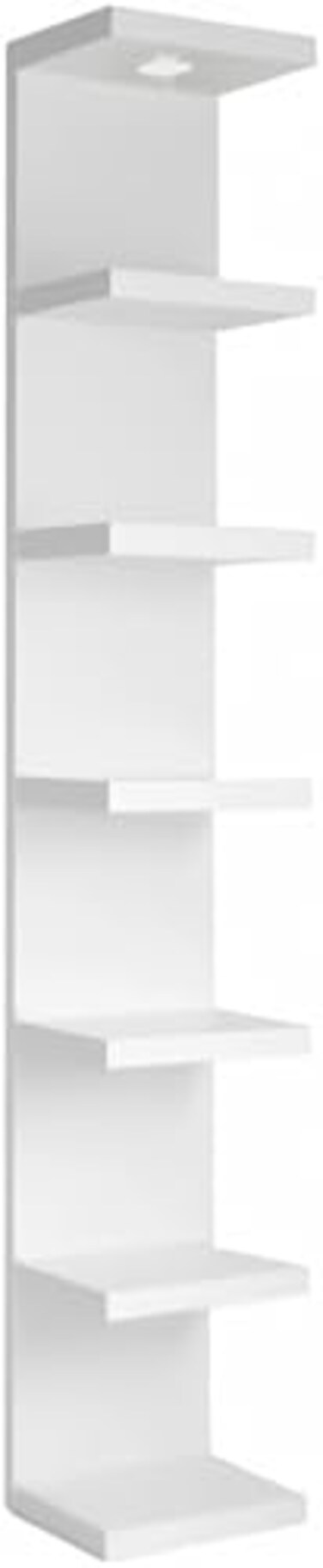 LitaEther Versatile 7 Tier Wall Shelf Unit,White Lack Wall Shelf,Display Floating Shelf with LED Remote Control Light