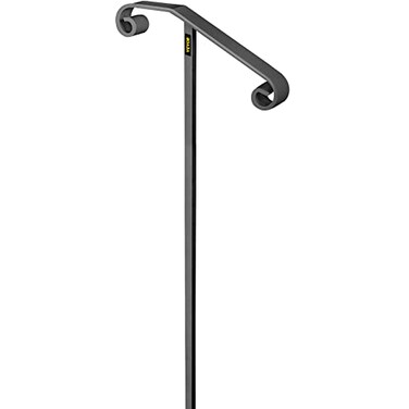 VEVOR Single Post Handrail Wrought Iron Post Mount Step Grab Supports in Ground Long Post Fits 1 or 2 Steps Grab Rail Single Post Railing (Gray