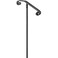 VEVOR Single Post Handrail Wrought Iron Post Mount Step Grab Supports in Ground Long Post Fits 1 or 2 Steps Grab Rail Single Post Railing (Gray