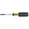 Klein Tools 6024K Slotted Screw-Holding Screwdriver, 1/4-Inch Split-Blade Flat Head Driver, Positive Gripping Action, Cushion-Grip Handle