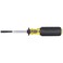 Klein Tools 6024K Slotted Screw-Holding Screwdriver, 1/4-Inch Split-Blade Flat Head Driver, Positive Gripping Action, Cushion-Grip Handle