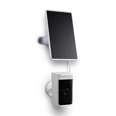 Wasserstein Solar Panel (2W 5VCompatible with Wyze Cam Pro - Continuous Power for Your Surveillance Camera (White(Camera NOT Included