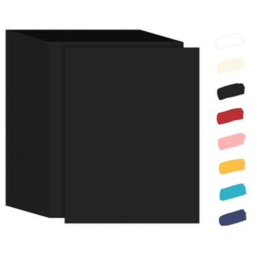 Goefun 100 Sheets 65lb Black Cardstock 8.5 x 11