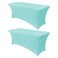 Obstal 4ft Stretch Spandex Table Cover, 2 Pack, Fresh Blue