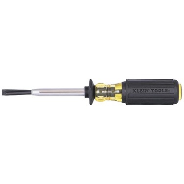 Klein Tools 6013K Slotted Screw-Holding Screwdriver, 3/16-Inch Split-Blade Flat Head Driver, Positive Gripping Action, Cushion-Grip Handle