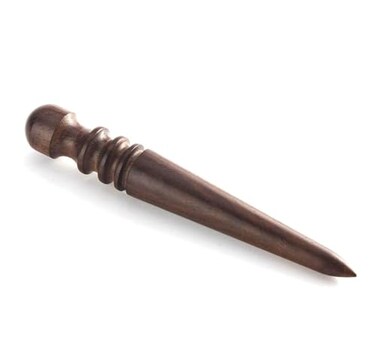 Aliotech Professional Round Head Leather Edge Burnish Kit Ebony Wood Leather Edge Burnisher Tool for Burnishing Leather Hand Making Projects by Alitech