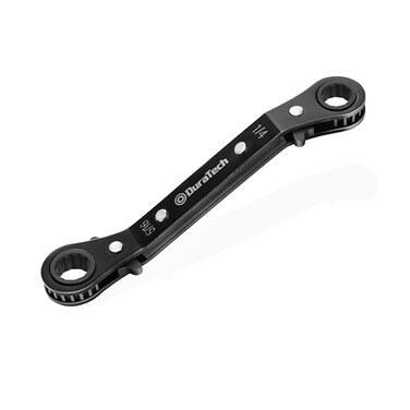 DURATECH 1/4" x 5/16" Double Box Reversible Ratcheting Wrench, SAE