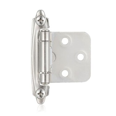 Vallecloud Brushed Nickel Cabinet Hinges, 1/2” Overlay, 4 Pack