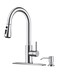 FORIOUS Kitchen Faucet with Soap Dispenser, Pull Down Sprayer, Chrome