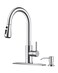 FORIOUS Kitchen Faucet with Soap Dispenser, Pull Down Sprayer, Chrome