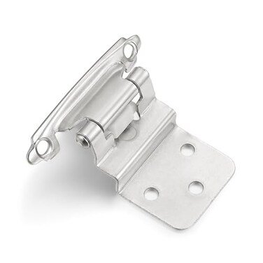 Vallecloud Brushed Nickel Kitchen Cabinet Hinges, 3/8” Inset, 10 Pack