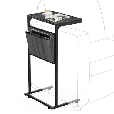 Vantic C Shaped End Table, Small Side Table for Couch