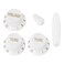 eMagTech White Knobs Set with Switch Tip Kit 2 Tone 1 Volume Set Compatible With Fender Compatible With Stratocaster Guitars ST Style Electric Guitar