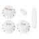 eMagTech White Knobs Set with Switch Tip Kit 2 Tone 1 Volume Set Compatible With Fender Compatible With Stratocaster Guitars ST Style Electric Guitar