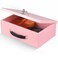 xydled Fireproof Document Box with Key Lock, Fire Safe Box, Pink