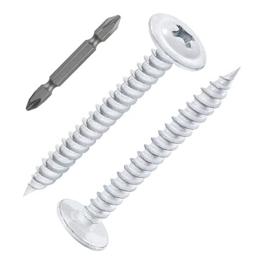 Wensilon(150 pcs8×1-1/2" Phillips Truss Head Wood Screws White Iron Quick Metal Self Tapping