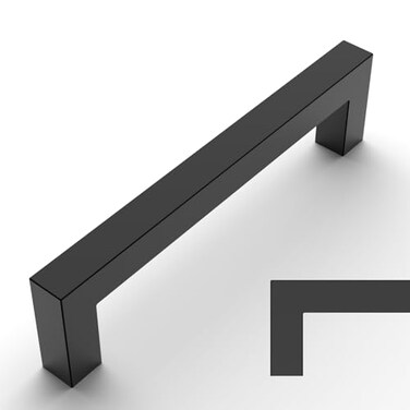 Amerdeco 10 Pack Matte Black Cabinet Pulls 5 Inch(128mmHole Centers Kitchen Cabinet Handles Cabinet Hardware Cupboard Handles Square Drawer Pulls SH0004