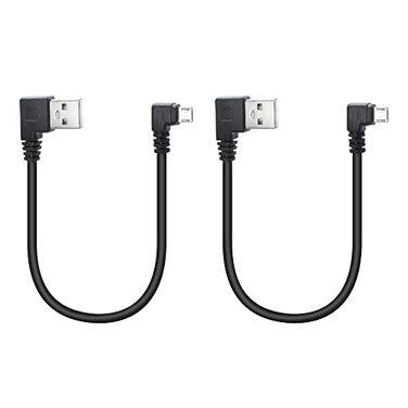 Maixbomr 90 Degree Micro USB Power Data Cable 9", 480 Mbps DataMaximum 2A - 2Pcs