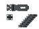 QCAA Safety HASP with Fixed Staple Steel Construction, 2", Black, 8 Pack, Made in Taiwan